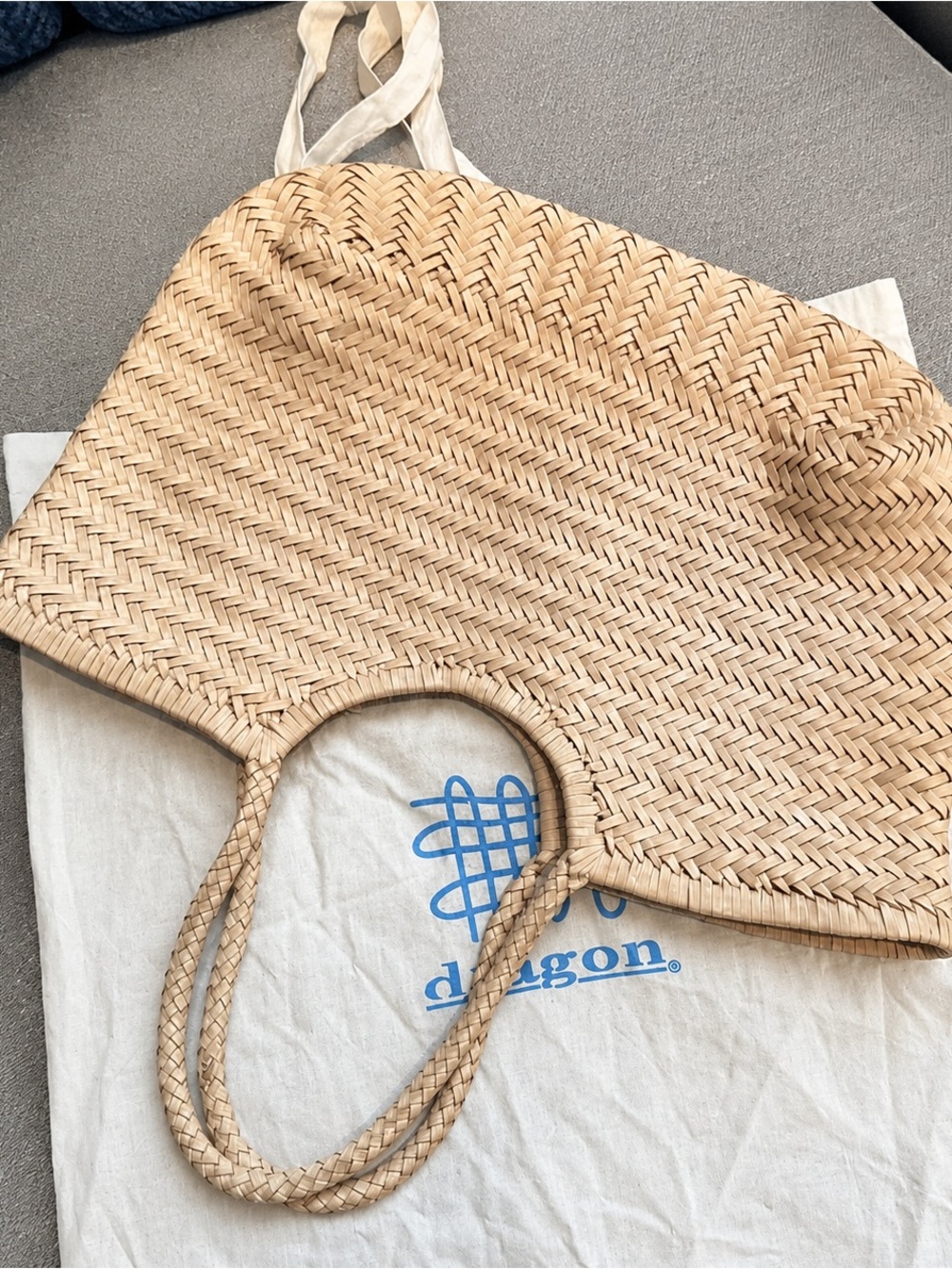 Dragon Diffusion Natural Woven Straw Tote